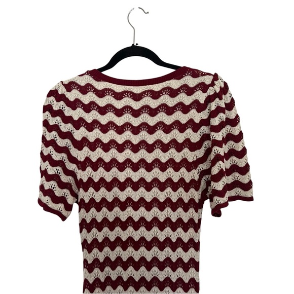 Sezane Red Ecru Emmanuelle Midi Dress in Twine Cherry XL - Picture 5 of 10